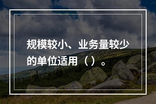 规模较小、业务量较少的单位适用（ ）。