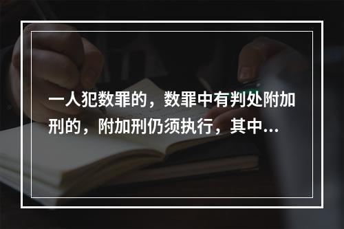 一人犯数罪的，数罪中有判处附加刑的，附加刑仍须执行，其中附加