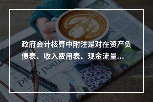 政府会计核算中附注是对在资产负债表、收入费用表、现金流量表等