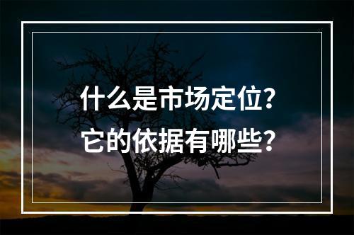 什么是市场定位？它的依据有哪些？