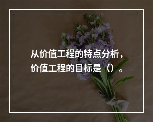 从价值工程的特点分析，价值工程的目标是（）。