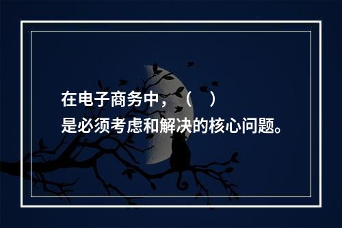 在电子商务中，（     ）是必须考虑和解决的核心问题。