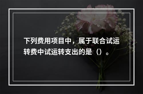 下列费用项目中，属于联合试运转费中试运转支出的是（）。