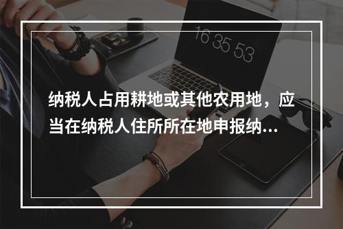 纳税人占用耕地或其他农用地，应当在纳税人住所所在地申报纳税。