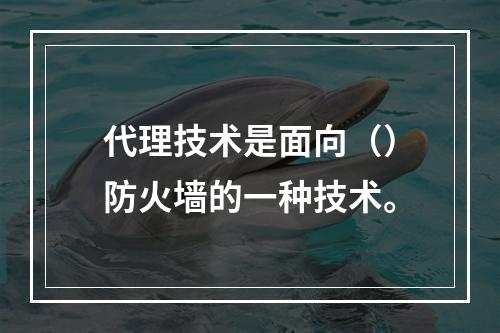 代理技术是面向（）防火墙的一种技术。