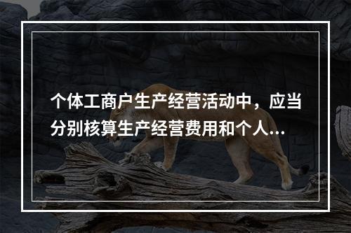 个体工商户生产经营活动中，应当分别核算生产经营费用和个人、家