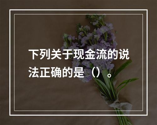 下列关于现金流的说法正确的是（）。