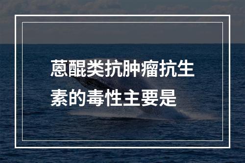 蒽醌类抗肿瘤抗生素的毒性主要是