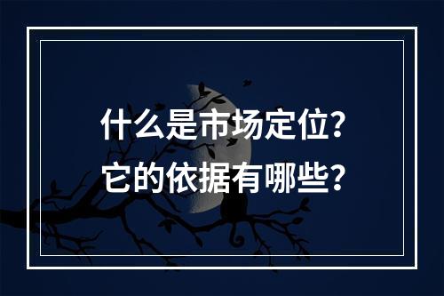 什么是市场定位？它的依据有哪些？