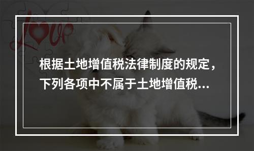 根据土地增值税法律制度的规定，下列各项中不属于土地增值税纳税