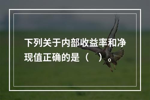 下列关于内部收益率和净现值正确的是（　）。