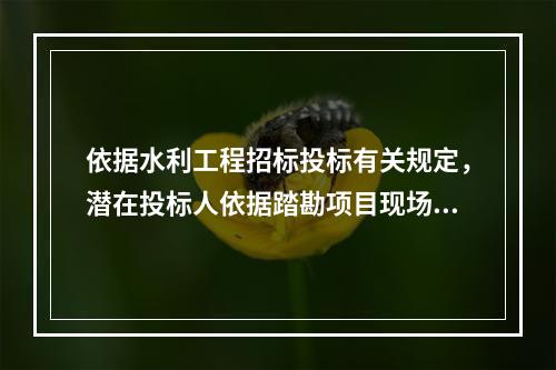 依据水利工程招标投标有关规定，潜在投标人依据踏勘项目现场及招