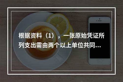 根据资料（1），一张原始凭证所列支出需由两个以上单位共同负担