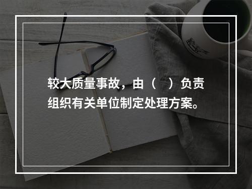 较大质量事故，由（　）负责组织有关单位制定处理方案。