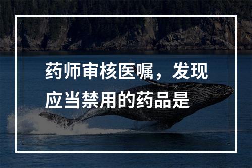 药师审核医嘱，发现应当禁用的药品是