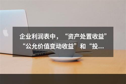 企业利润表中，“资产处置收益”“公允价值变动收益”和“投资收