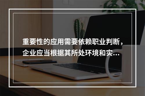 重要性的应用需要依赖职业判断，企业应当根据其所处环境和实际情