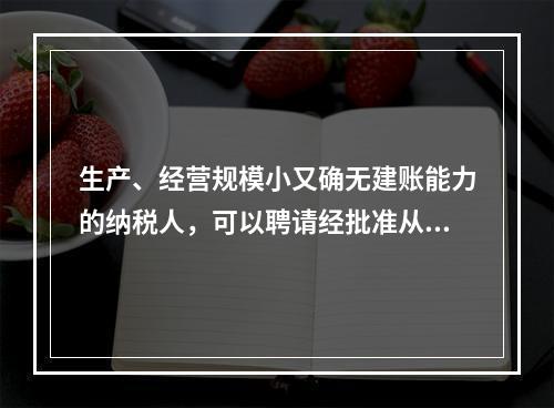 生产、经营规模小又确无建账能力的纳税人，可以聘请经批准从事会