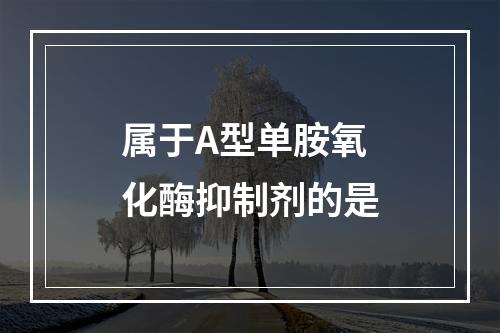 属于A型单胺氧化酶抑制剂的是