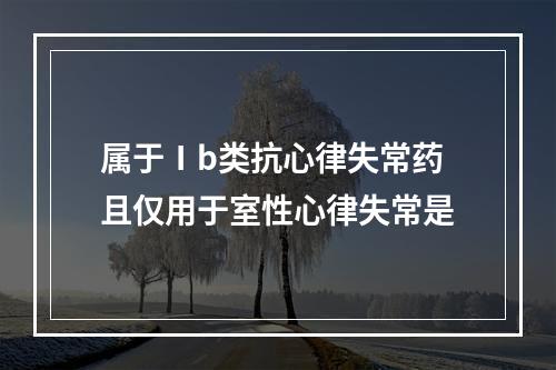 属于Ⅰb类抗心律失常药且仅用于室性心律失常是