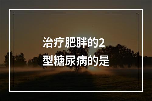 治疗肥胖的2型糖尿病的是