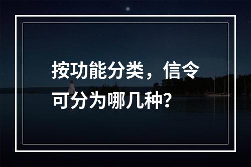 按功能分类，信令可分为哪几种？