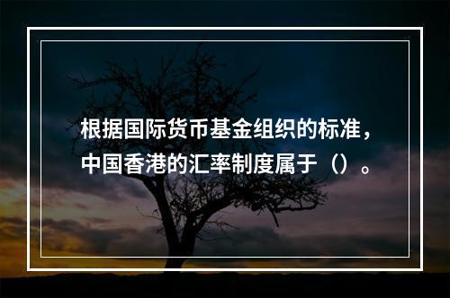 根据国际货币基金组织的标准，中国香港的汇率制度属于（）。