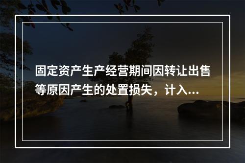 固定资产生产经营期间因转让出售等原因产生的处置损失，计入营业