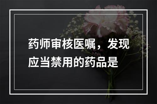 药师审核医嘱，发现应当禁用的药品是