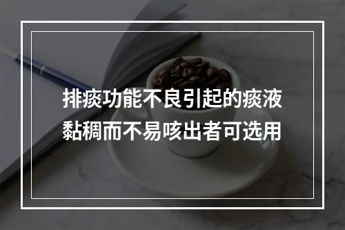 排痰功能不良引起的痰液黏稠而不易咳出者可选用