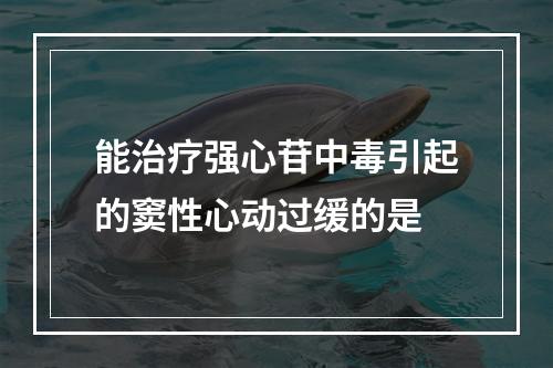 能治疗强心苷中毒引起的窦性心动过缓的是