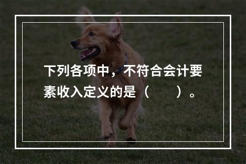 下列各项中，不符合会计要素收入定义的是（　　）。