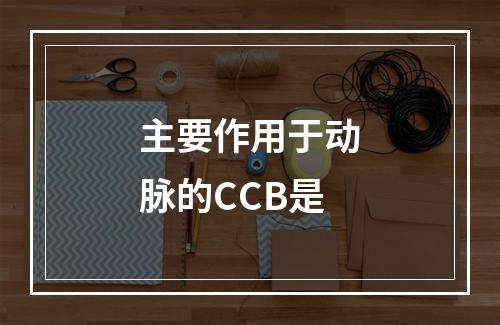 主要作用于动脉的CCB是