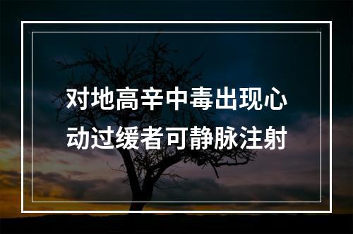 对地高辛中毒出现心动过缓者可静脉注射