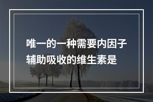 唯一的一种需要内因子辅助吸收的维生素是