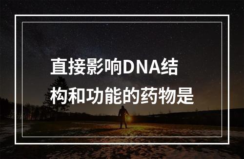 直接影响DNA结构和功能的药物是