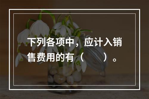 下列各项中，应计入销售费用的有（　　）。