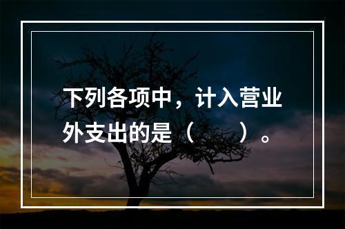 下列各项中，计入营业外支出的是（　　）。