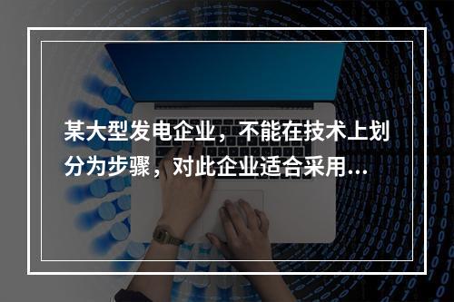 某大型发电企业，不能在技术上划分为步骤，对此企业适合采用的成