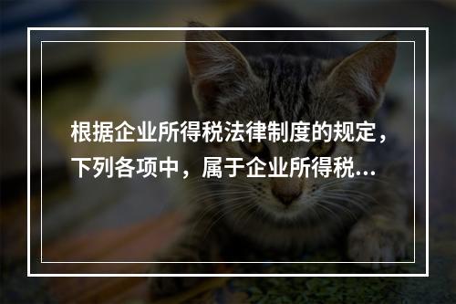 根据企业所得税法律制度的规定，下列各项中，属于企业所得税纳税