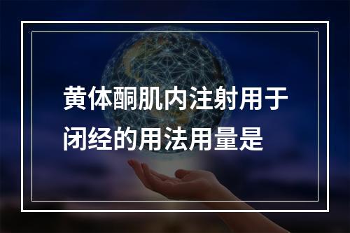 黄体酮肌内注射用于闭经的用法用量是