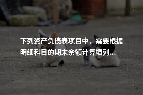 下列资产负债表项目中，需要根据明细科目的期末余额计算填列的有