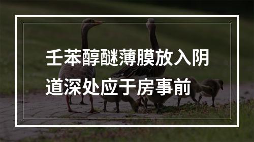 壬苯醇醚薄膜放入阴道深处应于房事前