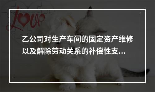 乙公司对生产车间的固定资产维修以及解除劳动关系的补偿性支出，