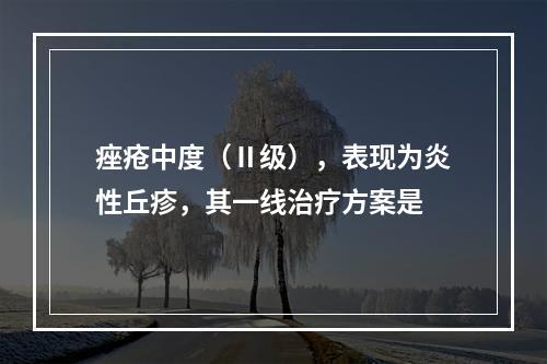 痤疮中度（Ⅱ级），表现为炎性丘疹，其一线治疗方案是