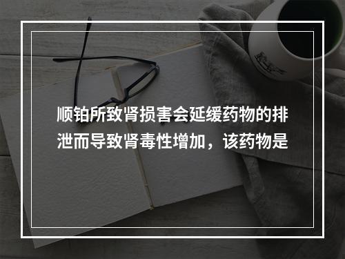 顺铂所致肾损害会延缓药物的排泄而导致肾毒性增加，该药物是