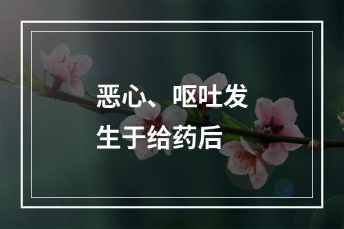 恶心、呕吐发生于给药后