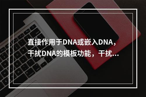 直接作用于DNA或嵌入DNA，干扰DNA的模板功能，干扰转录