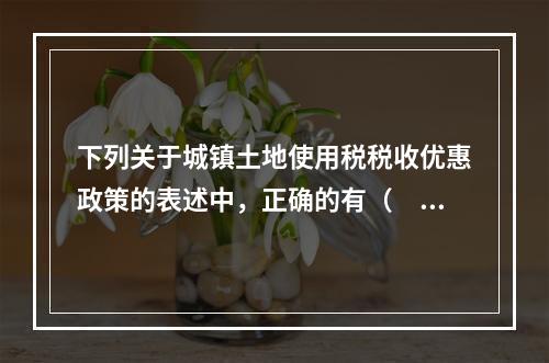 下列关于城镇土地使用税税收优惠政策的表述中，正确的有（　　）