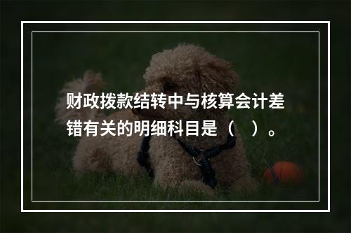 财政拨款结转中与核算会计差错有关的明细科目是（　）。